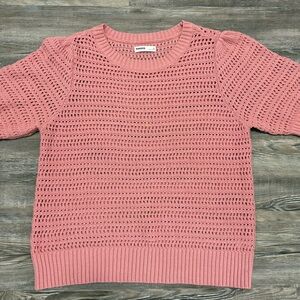 Sonoma Pink Open-Knit Sweater